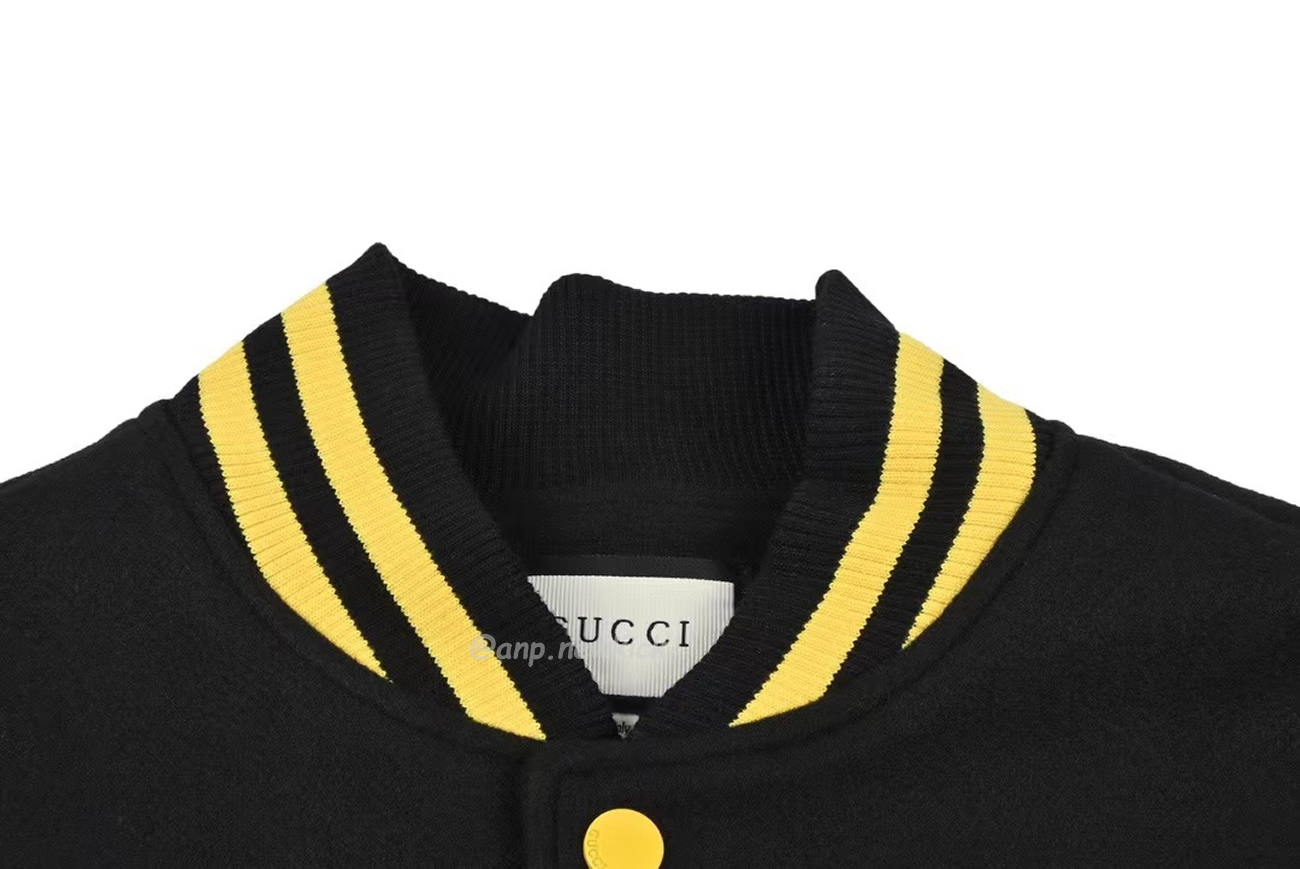 Gucci Wool Sweater Black Jacket Double G Pineapple Embroidered Patchwork Design (7) - newkick.vip